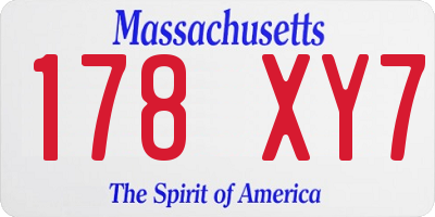 MA license plate 178XY7