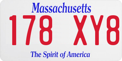 MA license plate 178XY8