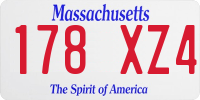 MA license plate 178XZ4