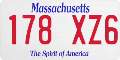 MA license plate 178XZ6