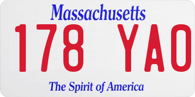 MA license plate 178YA0