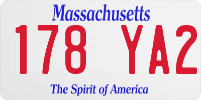 MA license plate 178YA2