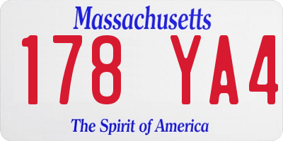MA license plate 178YA4