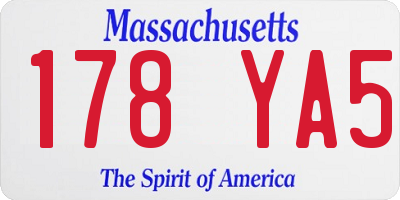 MA license plate 178YA5