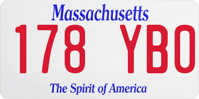 MA license plate 178YB0