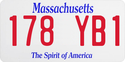 MA license plate 178YB1