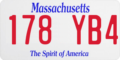 MA license plate 178YB4