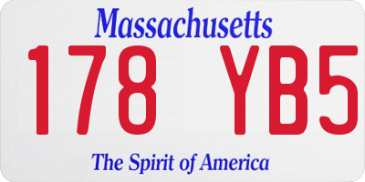 MA license plate 178YB5