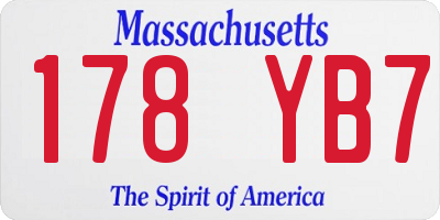 MA license plate 178YB7