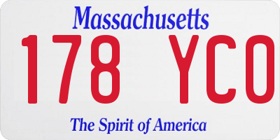 MA license plate 178YC0