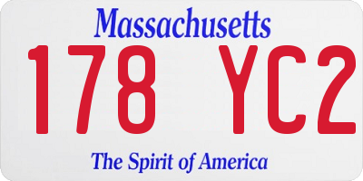 MA license plate 178YC2