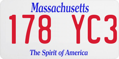 MA license plate 178YC3