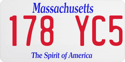 MA license plate 178YC5