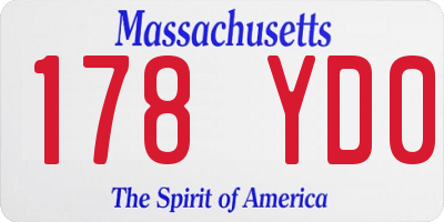 MA license plate 178YD0