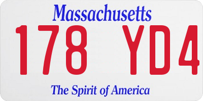 MA license plate 178YD4