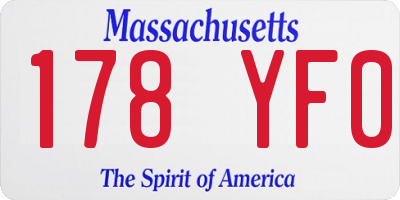 MA license plate 178YF0