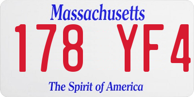 MA license plate 178YF4