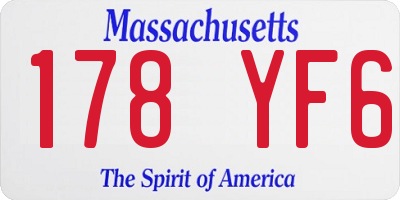 MA license plate 178YF6