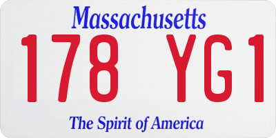 MA license plate 178YG1
