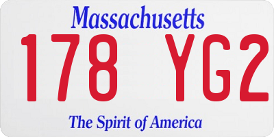MA license plate 178YG2