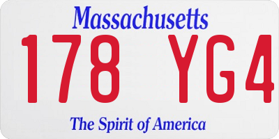 MA license plate 178YG4