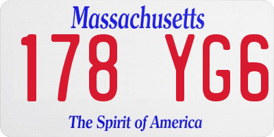 MA license plate 178YG6