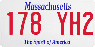 MA license plate 178YH2