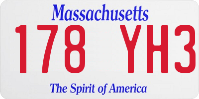 MA license plate 178YH3