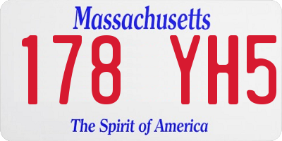 MA license plate 178YH5