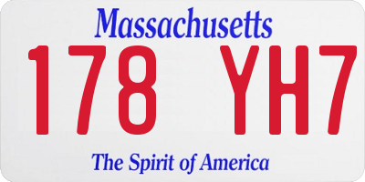 MA license plate 178YH7