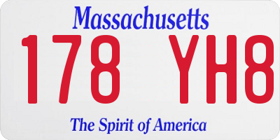 MA license plate 178YH8