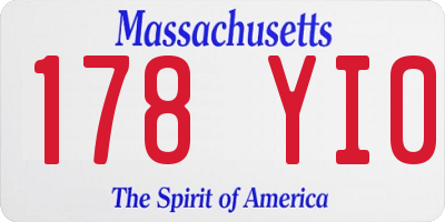 MA license plate 178YI0