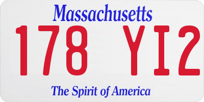 MA license plate 178YI2