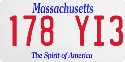 MA license plate 178YI3