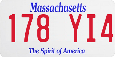 MA license plate 178YI4
