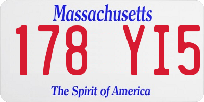 MA license plate 178YI5