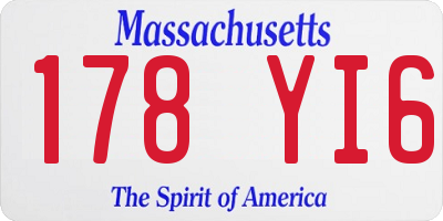 MA license plate 178YI6