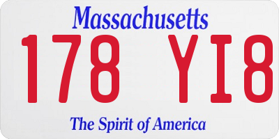 MA license plate 178YI8