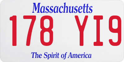 MA license plate 178YI9