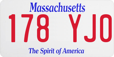MA license plate 178YJ0