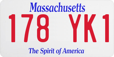 MA license plate 178YK1