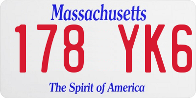 MA license plate 178YK6