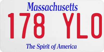 MA license plate 178YL0