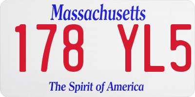 MA license plate 178YL5