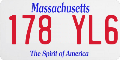 MA license plate 178YL6