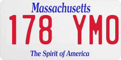 MA license plate 178YM0
