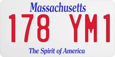 MA license plate 178YM1
