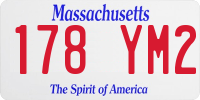 MA license plate 178YM2