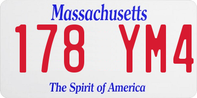 MA license plate 178YM4