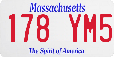 MA license plate 178YM5